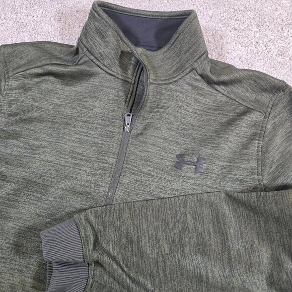 Under Armour‎ Coldgear 1/4 Zip Pullover Sweater Men's Medium Green Athletic - Picture 1 of 11